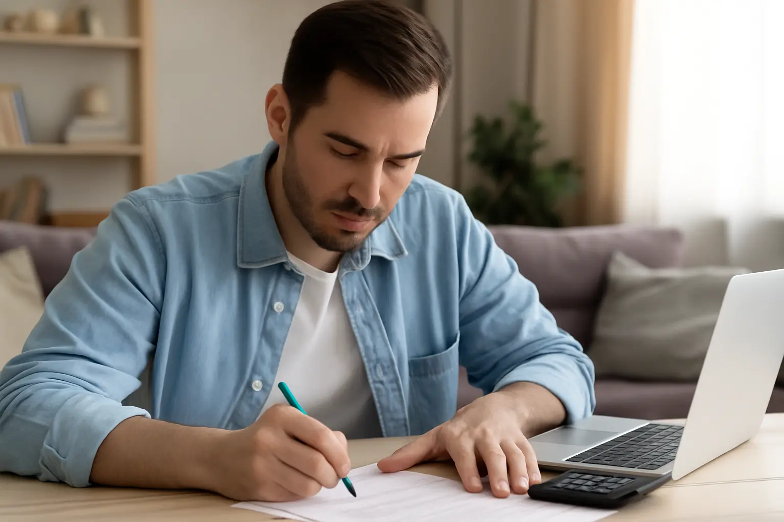 Persona joven organizando su dinero en un cuaderno para fijar metas financieras realistas que sí puede cumplir