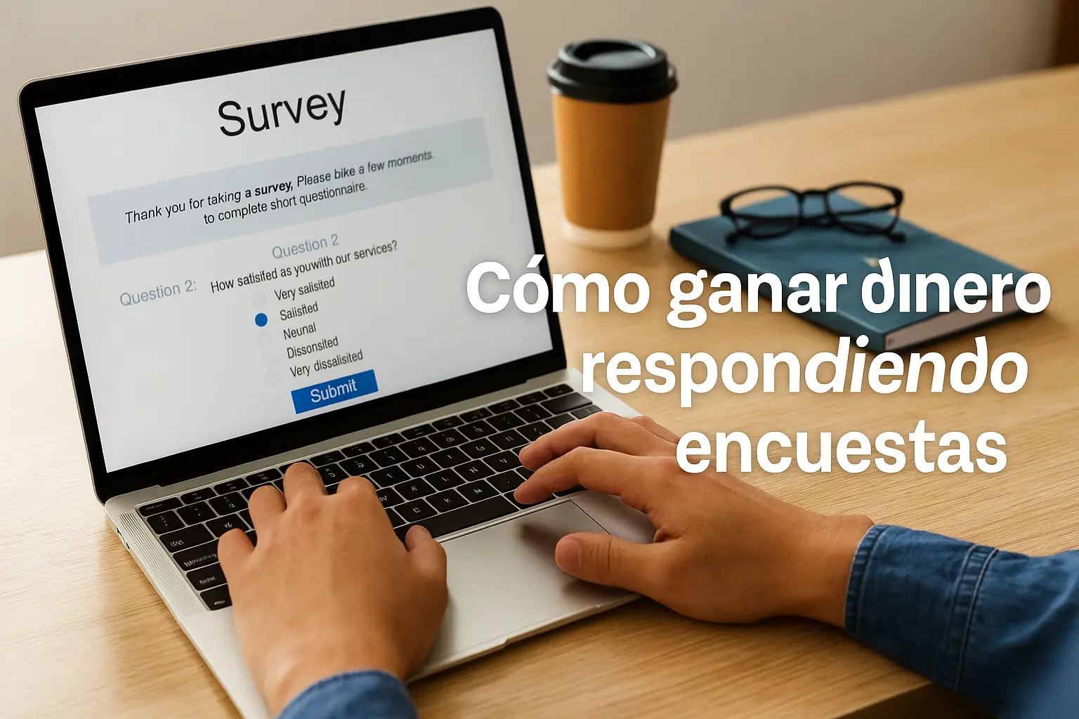 Persona joven completando encuestas pagas en línea desde su celular en Colombia como ingreso extra